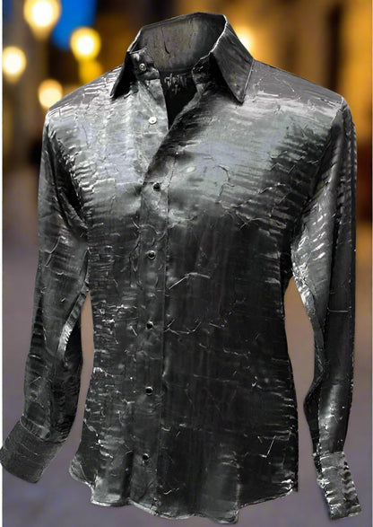 black and silver dress shirt Buy Black/Silver Lurex Leopard Print Regular Fit Smart Trimmed Long Sleeve Party Shirt from Next USA