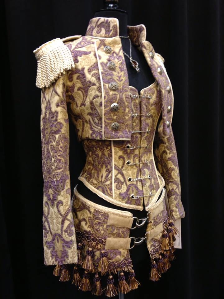 Shrine of Hollywood HARDWARE KILT - PURPLE / IVORY TAPESTRY Skirts