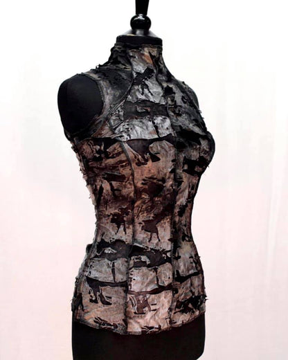 Shrine of Hollywood WASTELAND TOP - Grey Zombie Fabric Women's T-Shirts Women's Tops