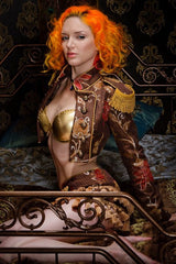 TOREADOR JACKET - GOLD AND BROWN TAPESTRY