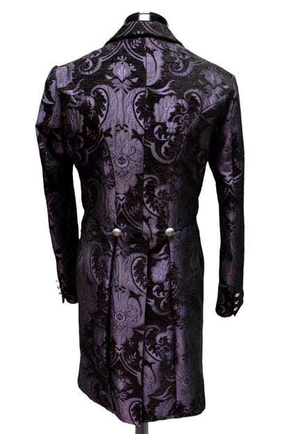 Shrine of Hollywood VICTORIAN TAILCOAT - PURPLE/BLACK TAPESTRY Men's Coats