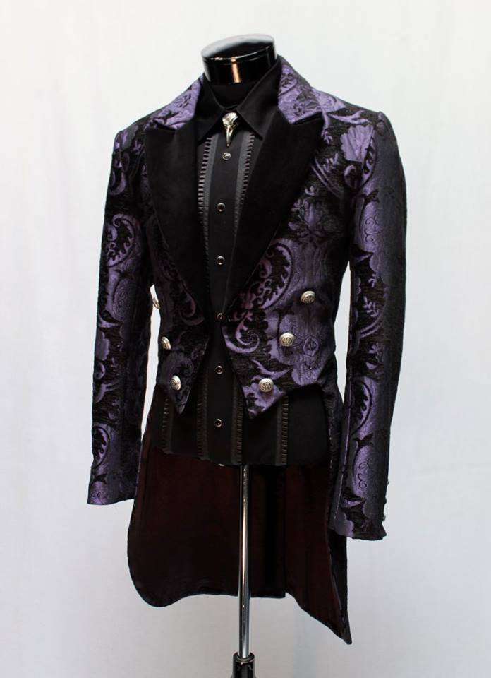 VICTORIAN TAILCOAT - PURPLE/BLACK TAPESTRY by Shrine of Hollywood