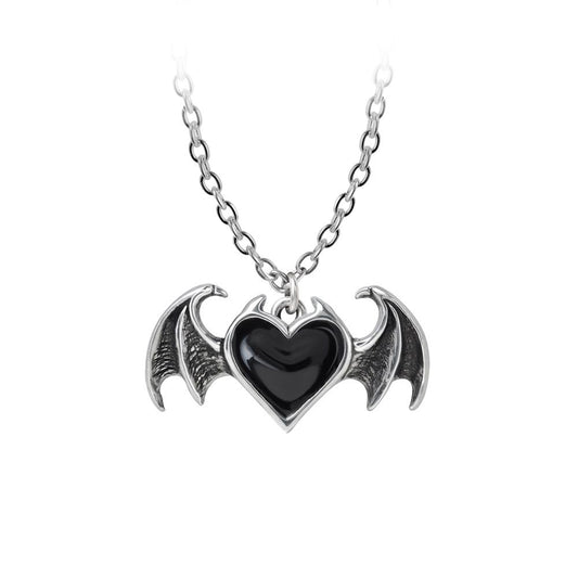 Shrine of Hollywood BLACK SOUL BAT WINGED HEART Default Title Bat necklace Gothic Necklace Heart Necklace Jewelry - Necklaces and Chokers winged heart necklace