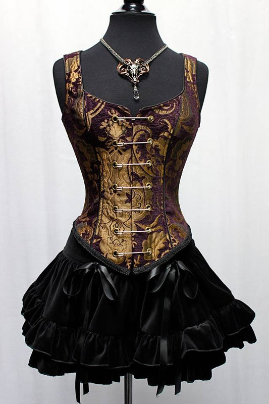 PIN BODICE -PURPLE/GOLD TAPESTRY