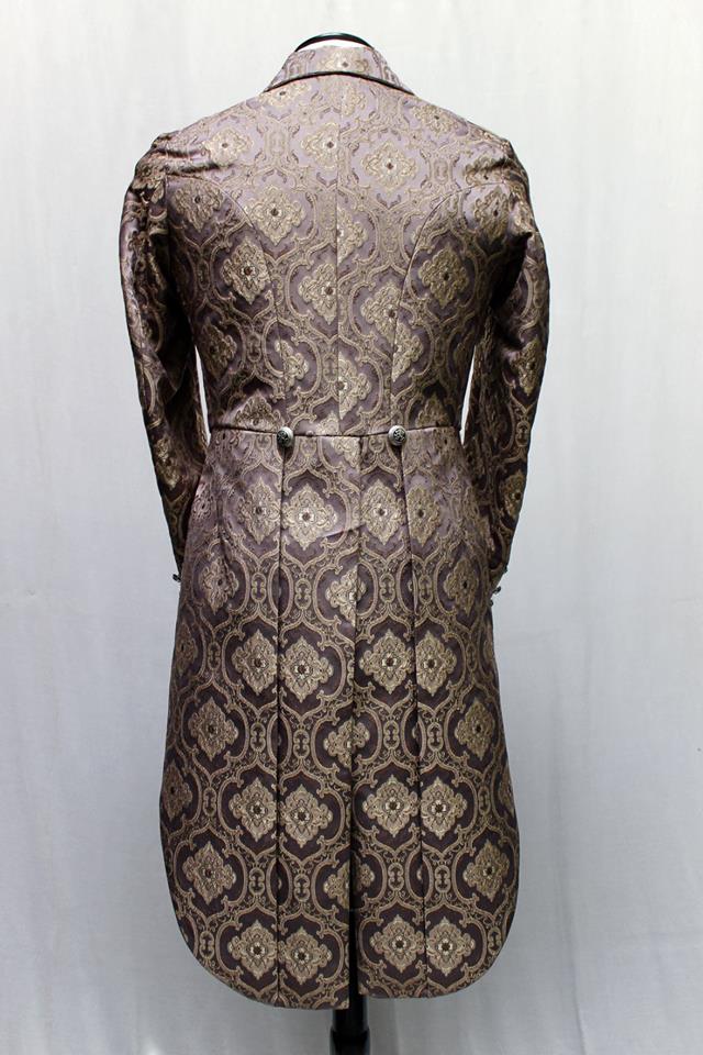 Shrine of Hollywood MONTE CRISTO TAILCOAT - PURPLE BROCADE Men's Coats