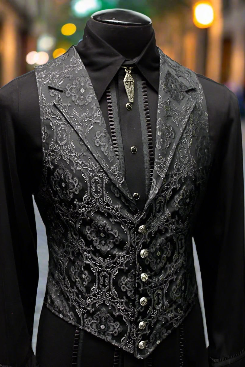 ARISTOCRAT VEST - EDWARDIAN BROCADE - BLACK
