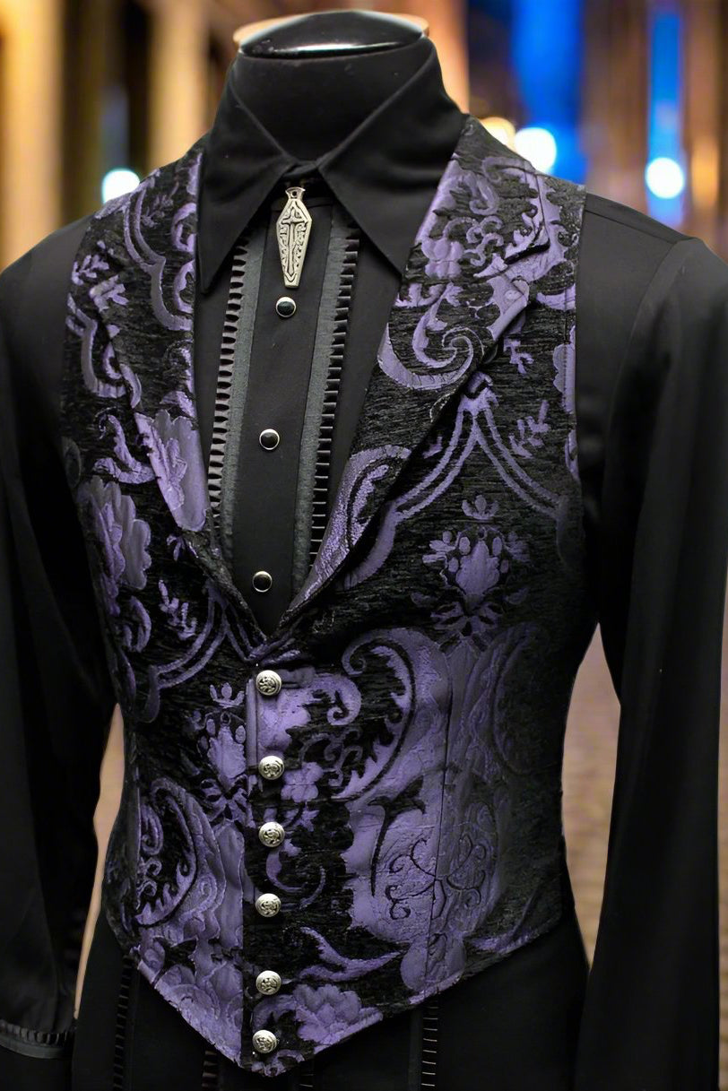 ARISTOCRAT VEST - PURPLE/BLACK TAPESTRY