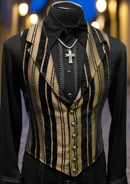 ARISTOCRAT VEST - GOLD/BLACK STRIPE 3X-Large ARISTOCRAT VEST - GOLD/BLACK STRIPE 3X-Large