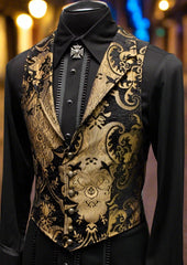 ARISTOCRAT VEST - GOLD/BLACK TAPESTRY