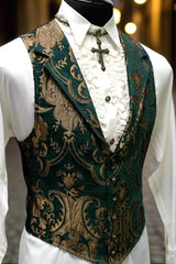 ARISTOCRAT VEST - GREEN/GOLD TAPESTRY