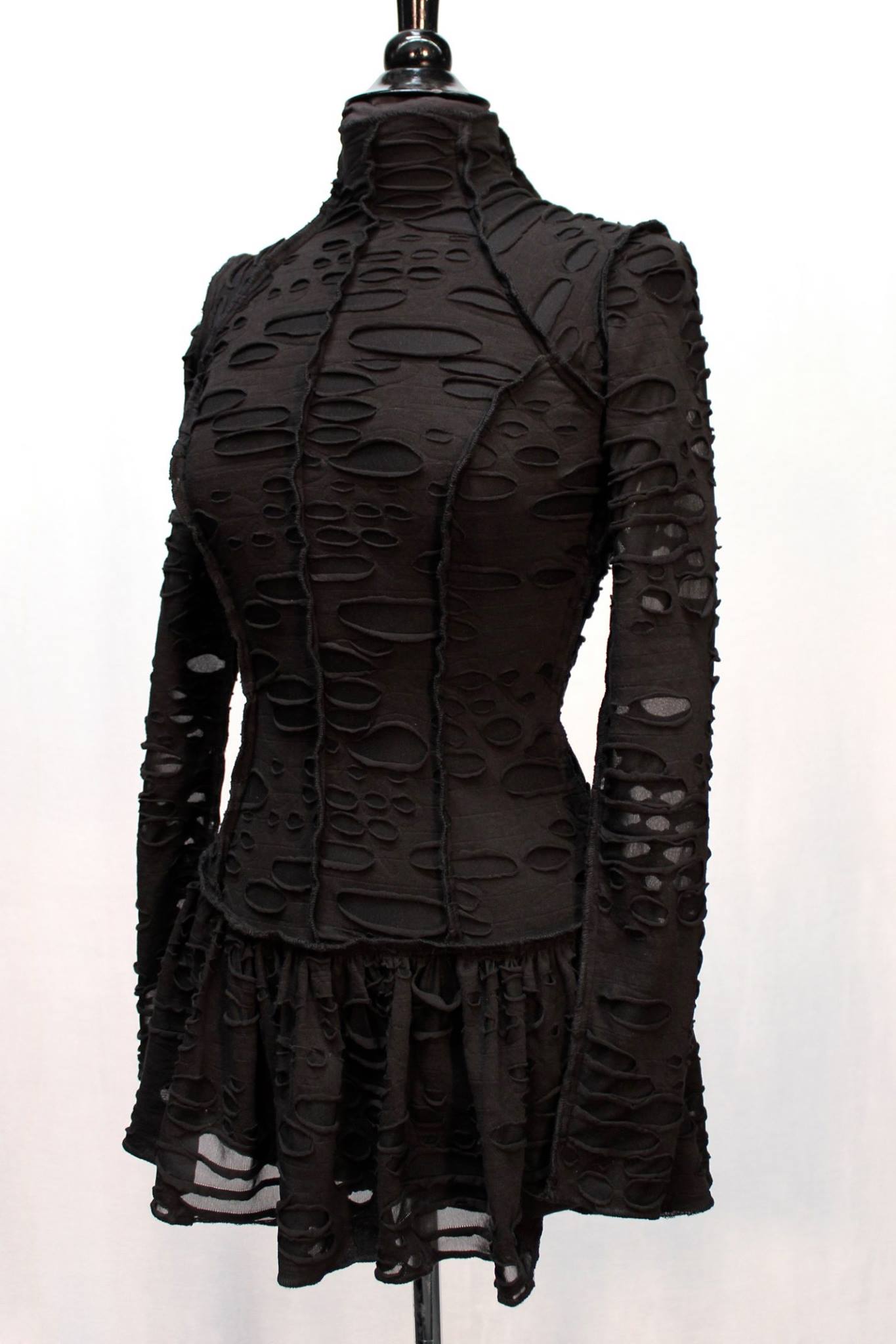 Shrine of Hollywood FUTURE SHOCK DRESS - BLACK DECAYED FABRIC