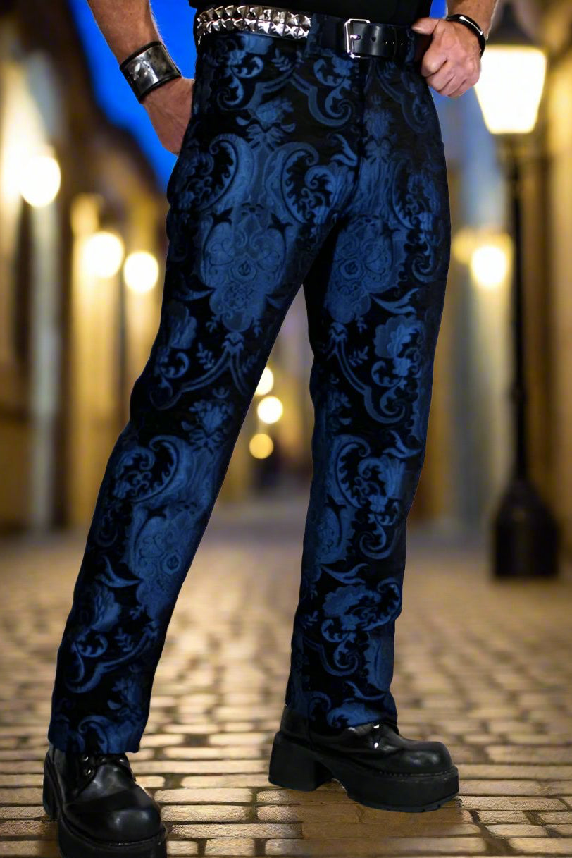 TAPESTRY PANTS - BLUE/BLACK