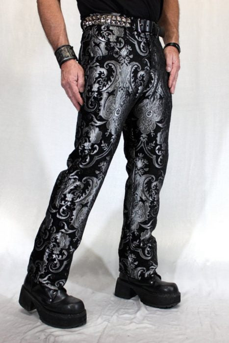 TAPESTRY PANTS - SILVER/BLACK – Shrine of Hollywood