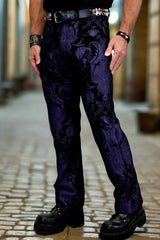 TAPESTRY PANTS - PURPLE/BLACK