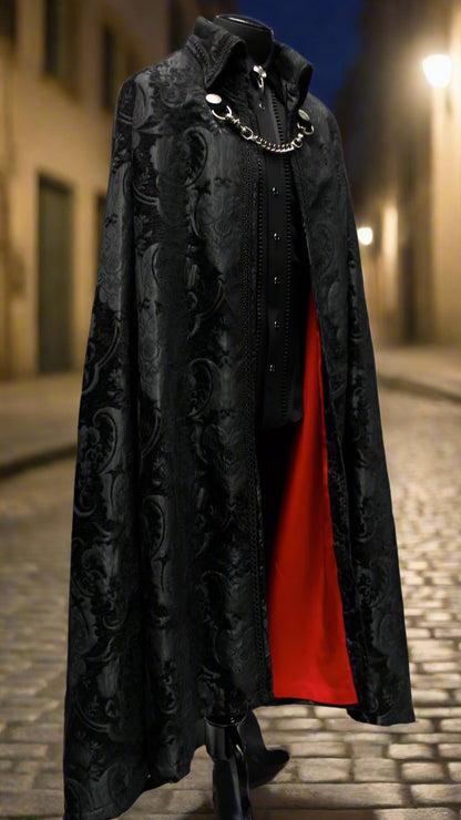 Shrine of Hollywood CLOAK OF DARKNESS - BLACK ON BLACK TAPESTRY W/ RED LINING Capes variant-option-placeholder