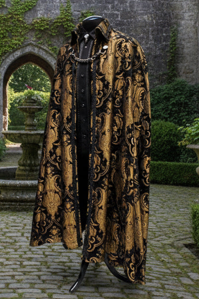 CLOAK OF DARKNESS - GOLD AND BLACK TAPESTRY Shrine of Hollywood coat Capes variant-option-placeholder