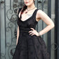 CARNY DOLL DRESS - BLACK FLORAL EMBROIDERY
