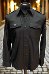 GUERRILLA ARMY SHIRT - BLACK COTTON W/ GREY