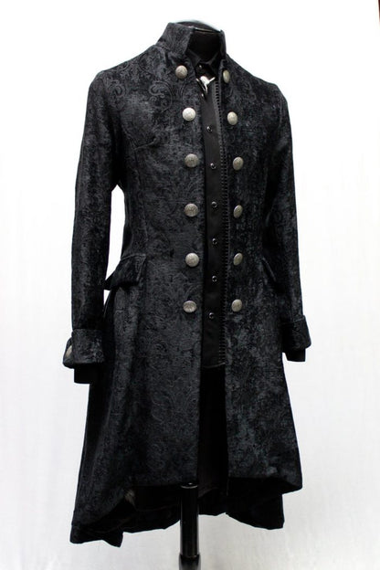 Shrine of Hollywood ORDER OF THE DRAGON COAT - BLACK VELVET BROCADE Men's Coats