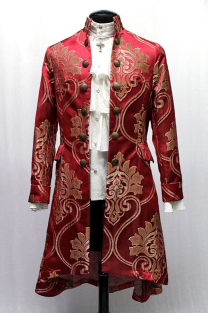 Shrine of Hollywood ORDER OF THE DRAGON COAT - BLOOD RED BROCADE Men's Coats