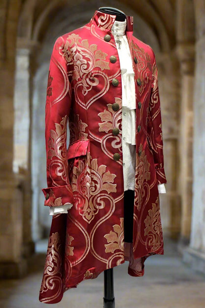 Shrine of Hollywood ORDER OF THE DRAGON COAT - BLOOD RED BROCADE Men's Coats