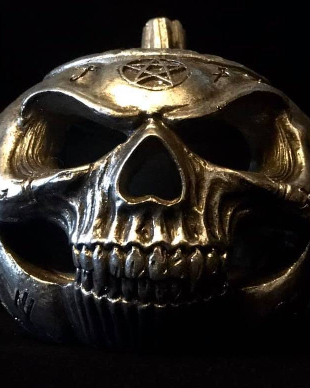 JACK O' LANTERN SKULL POT