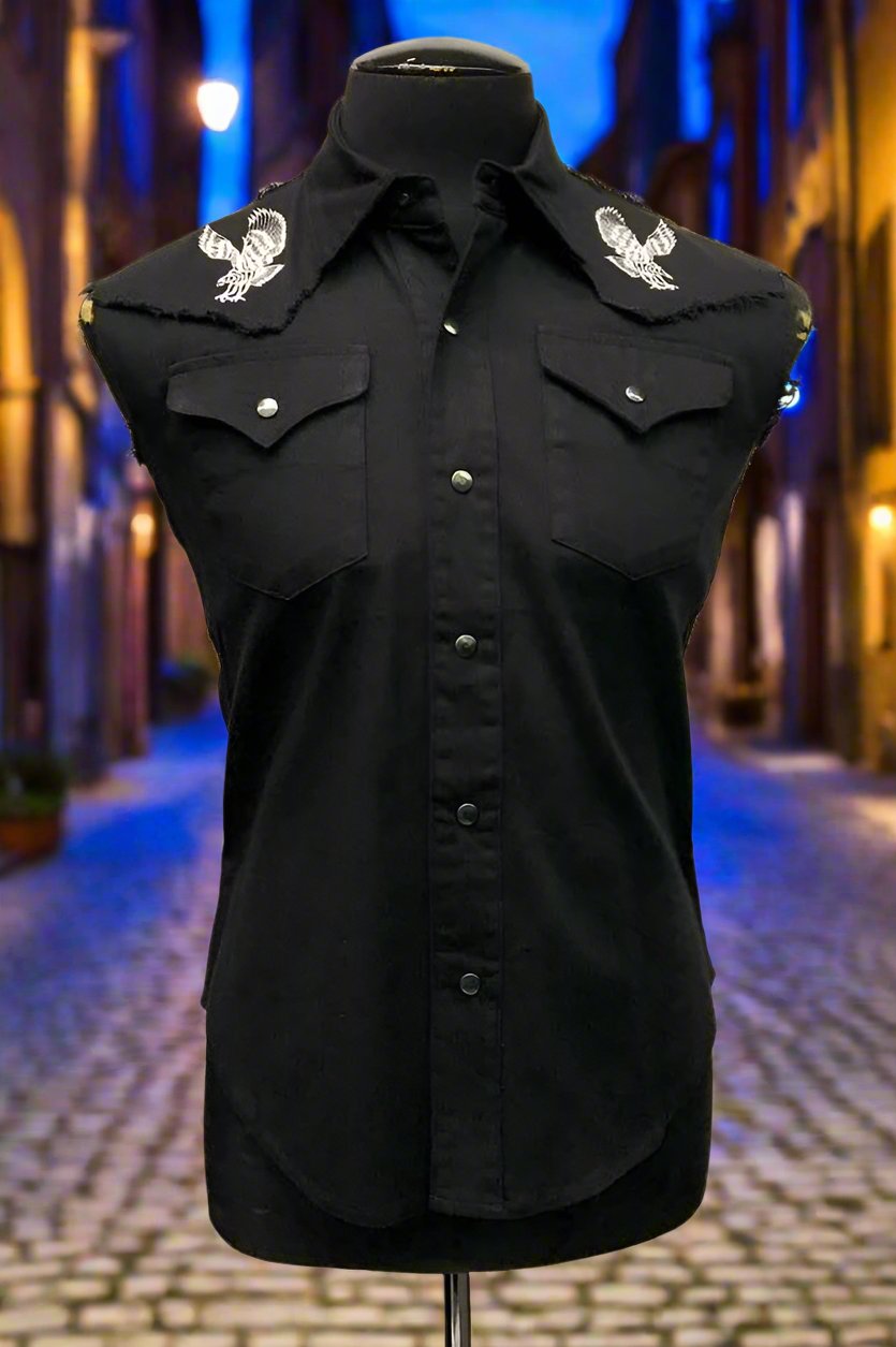 COWBOY SHIRT - SLEEVELESS W/ EAGLES