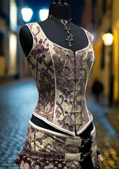 PIN BODICE - PURPLE/IVORY TAPESTRY