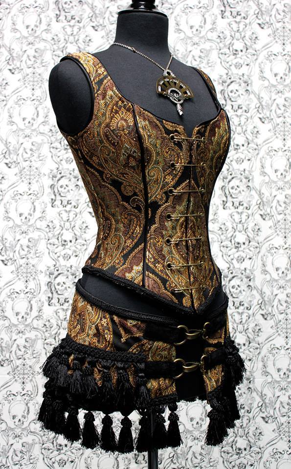 PIN BODICE - STEAMPUNK CARNIVAL BROCADE by Shrine of Hollywood