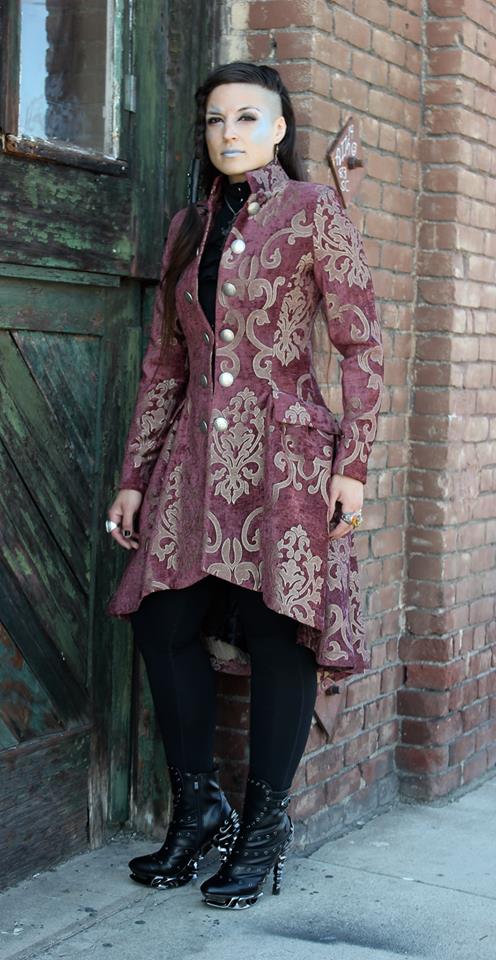 Shrine of Hollywood LIONHEART COAT - GOLD ON ANTIQUE ROSE Women's Coats