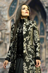 LIONHEART COAT - SILVER ON BLACK VELVET BROCADE