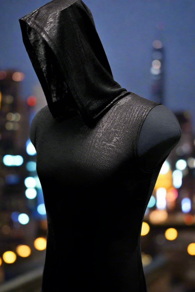 MEN'S HOODIE T - METALLIC BLACK