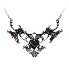 Black Heart Rococo Style Gothic Necklace