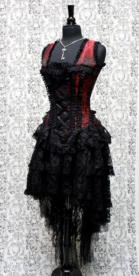 PARIS CABARET DRESS - RED/BLACK