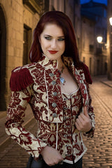 TOREADOR JACKET - BURGUNDY AND IVORY TAPESTRY