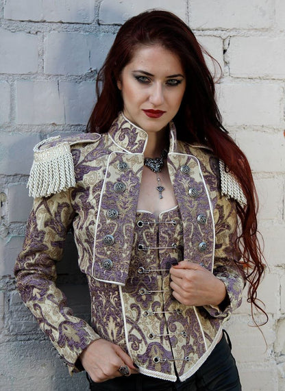 PIN BODICE - PURPLE/IVORY TAPESTRY by Shrine of Hollywood