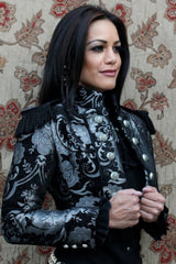 TOREADOR JACKET - BLACK AND SILVER TAPESTRY