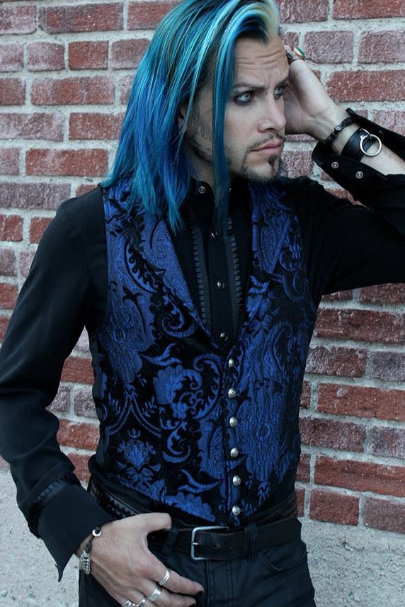 ARISTOCRAT VEST - BLUE/BLACK TAPESTRY