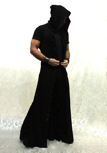 WRAITH ROBE - LIGHTWEIGHT BLACK COTTON – Shrine of Hollywood