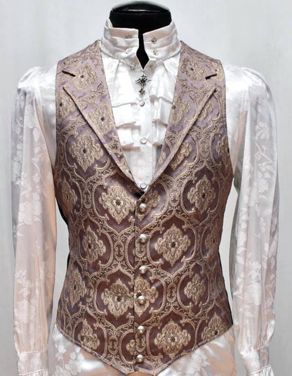 Shrine of Hollywood ARISTOCRAT VEST - EDWARDIAN BROCADE - Lavender brocade edwardian goth gothic lavender Men's Vests steampunk vampire vest victorian wedding