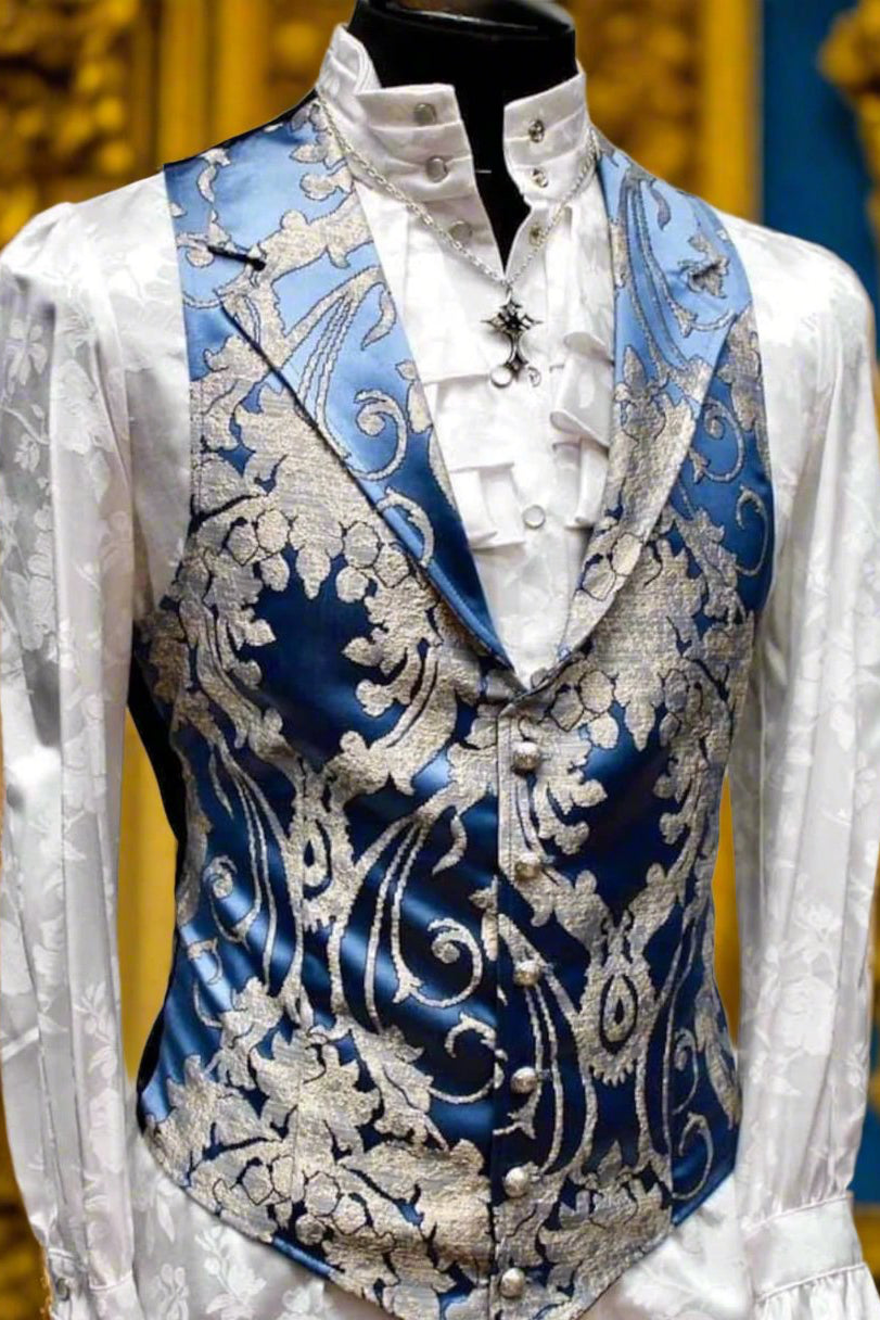 ARISTOCRAT VEST - ICE BLUE BROCADE