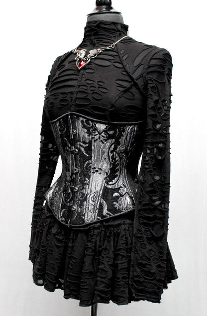 TAPESTRY CORSET - SILVER/BLACK by Shrine of Hollywood