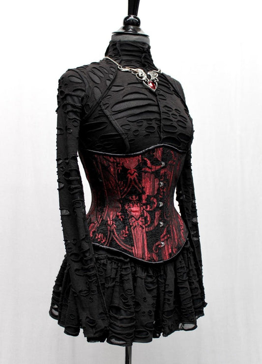 TAPESTRY CORSET - RED/BLACK