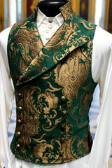 CAVALIER VEST - GREEN/GOLD TAPESTRY .