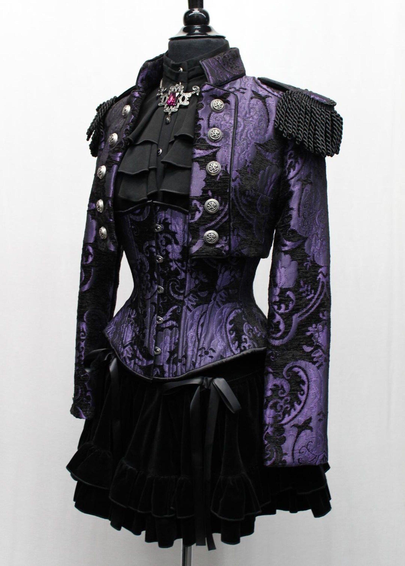 Shrine of Hollywood TAPESTRY CORSET - PURPLE/BLACK Women's Corsets