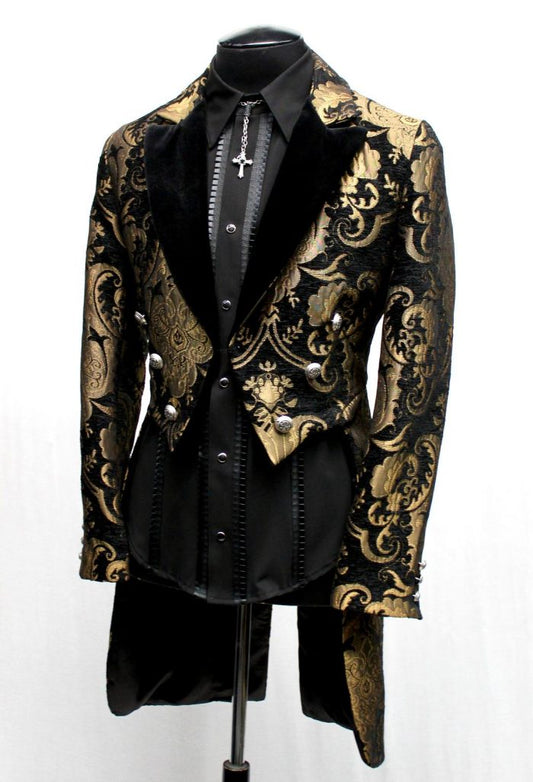 VICTORIAN TAILCOAT - Gold/Black Tapestry by Shrine of Hollywood